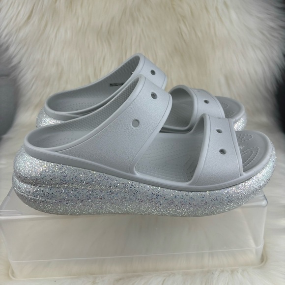 CROCS CLASSIC CRUSH GLITTER WEDGE SANDALS -SLIPON SHOES SIZE 9W-7M - Picture 8 of 8